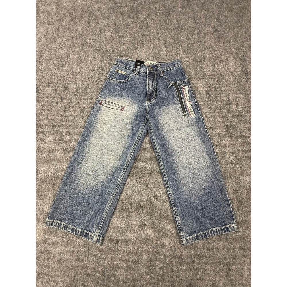 Paco Jeans Premium 1989 Boys Wide Leg Denim Pants Med Stone Wash Size 5 NWT